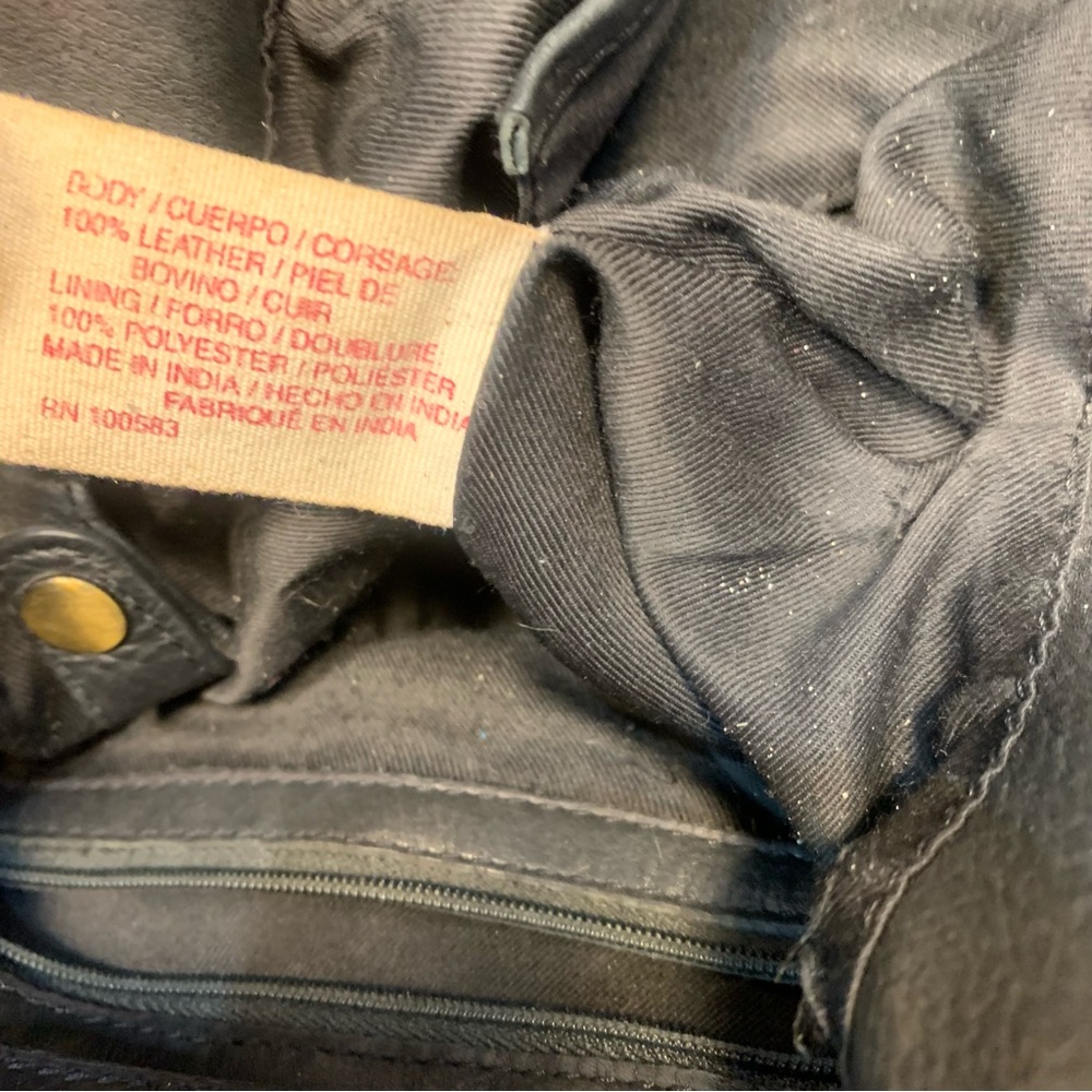 Lucky Brand VTG Leather Distressed Large Slouchy Crossbody Shoulder Bag - Picture 14 of 15